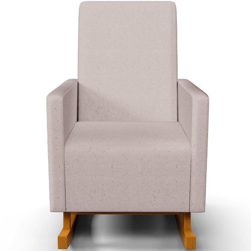 Poltrona De Amamentação Com Balanço E Puff Ravena W01 Linho Bege - Lyam Decor - 2