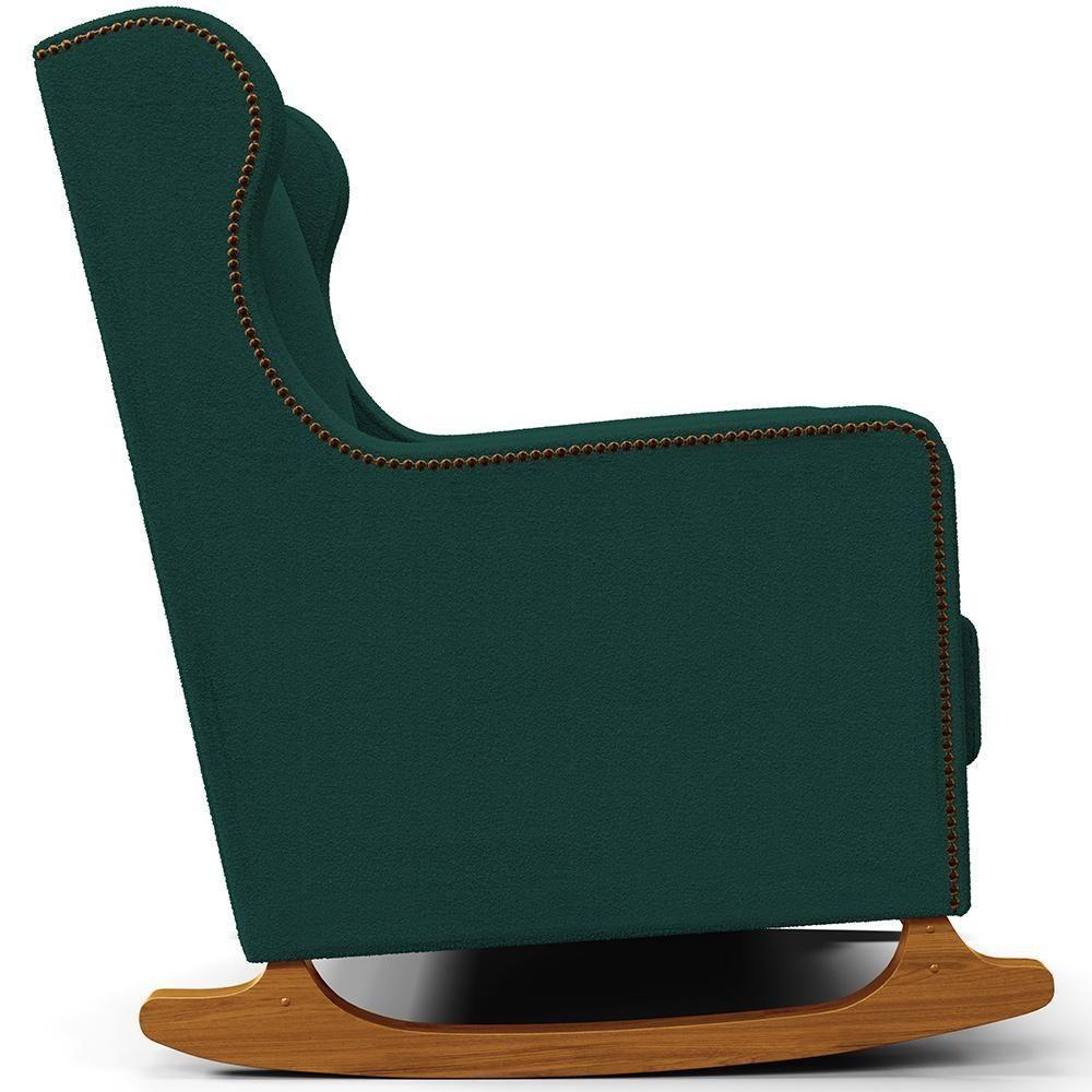 Poltrona De Amamentação Com Balanço Mavie L02 Bouclê Verde - Lyam Decor - 4