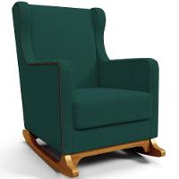 Poltrona De Amamentação Com Balanço Mavie L02 Bouclê Verde - Lyam Decor - 1