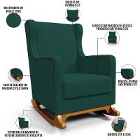 Poltrona De Amamentação Com Balanço Mavie L02 Bouclê Verde - Lyam Decor - 7