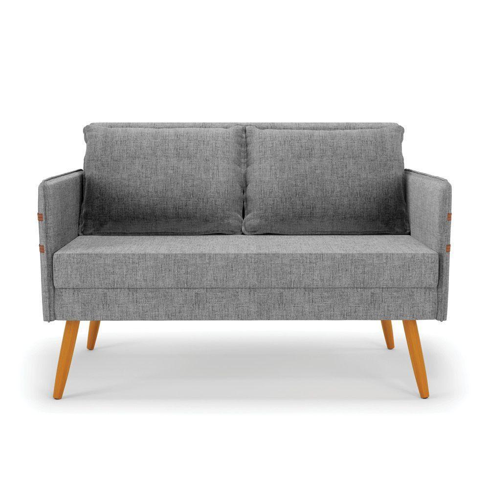 Kit 01 Namoradeira E 01 Poltrona Linho Grafite A26 Castanho - 7