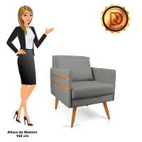 Poltrona Mari Suede Pés Palito Castanho - D'Rossi Grafite