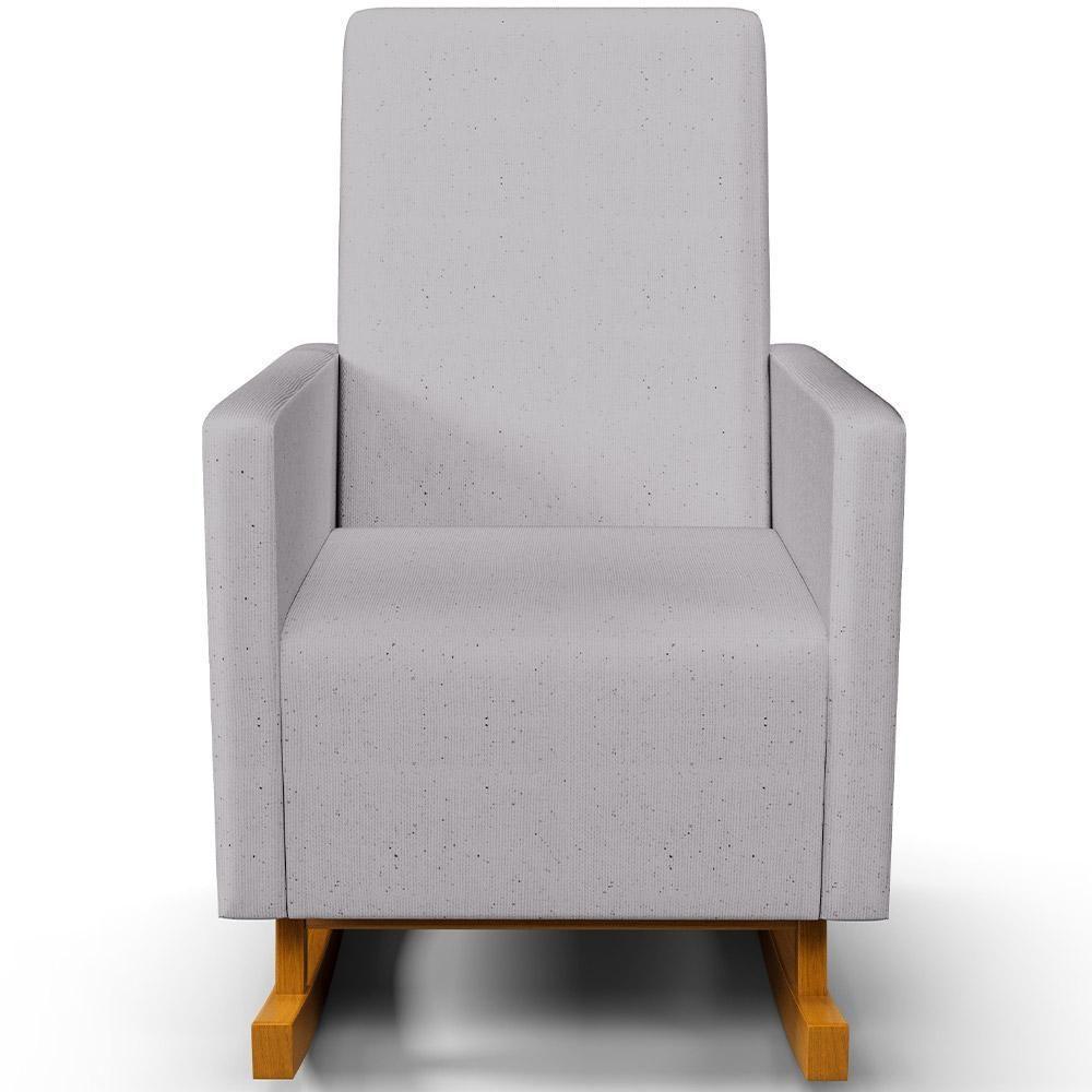 Poltrona De Amamentação Com Balanço E Puff Ravena W01 Linho Cinza - Lyam Decor - 2