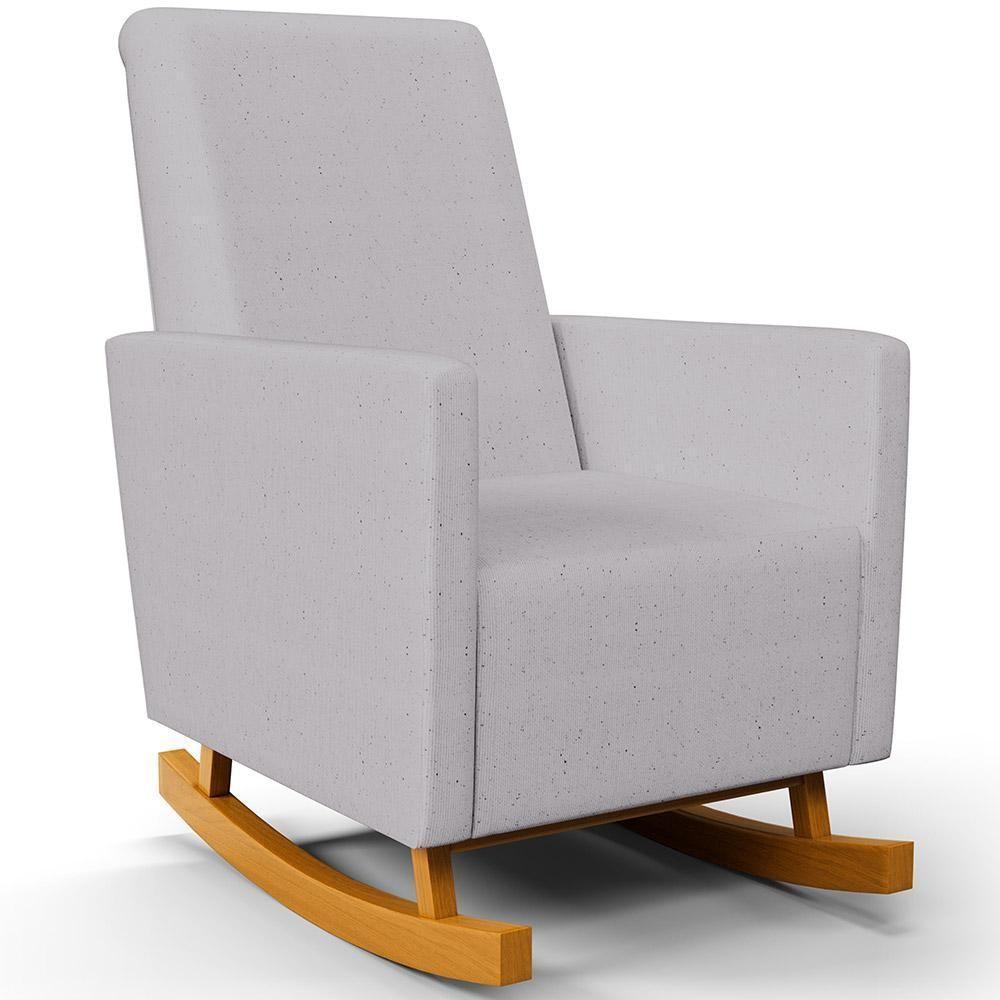 Poltrona De Amamentação Com Balanço E Puff Ravena W01 Linho Cinza - Lyam Decor - 8