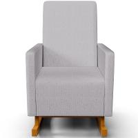 Poltrona De Amamentação Com Balanço E Puff Ravena W01 Linho Cinza - Lyam Decor - 2