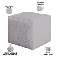 Poltrona De Amamentação Com Balanço E Puff Ravena W01 Linho Cinza - Lyam Decor - 5