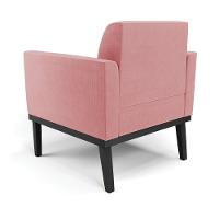 Poltrona Decorativa Pés Fixo Em Madeira Preto Suede Rose - 5