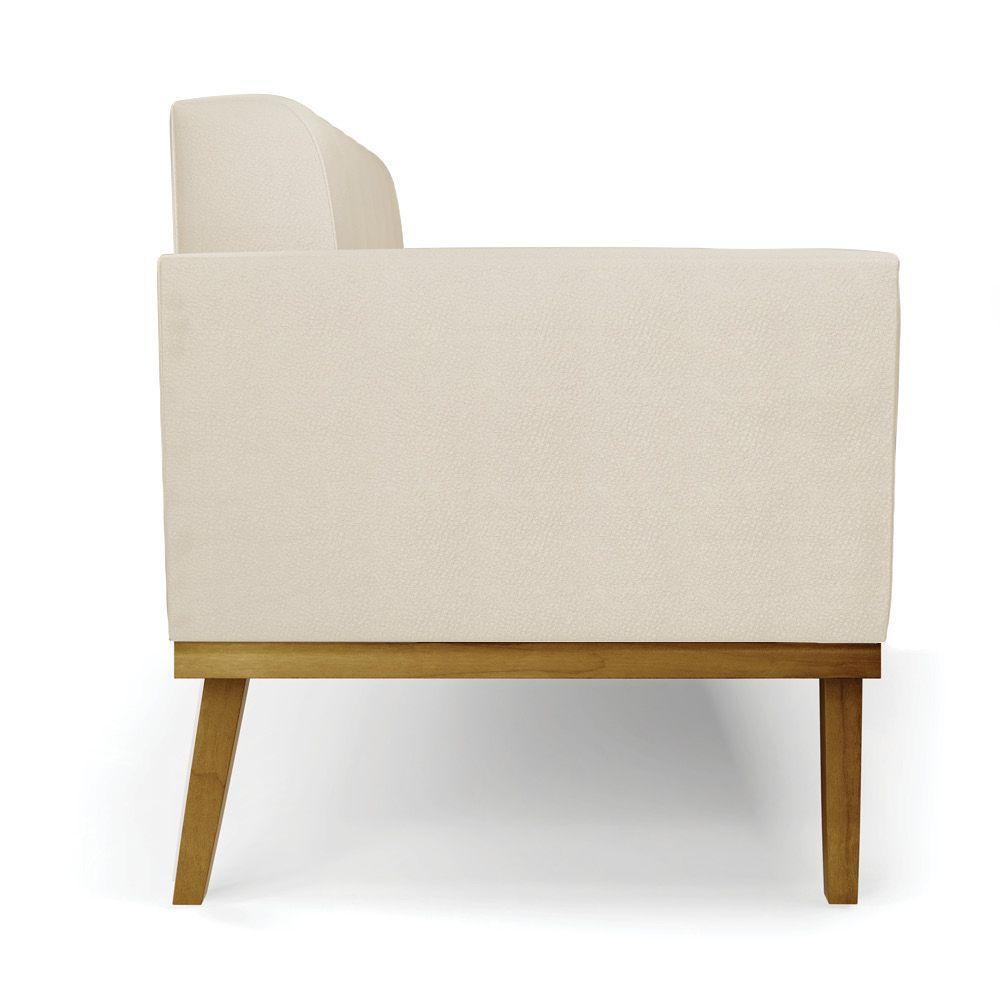 Poltrona Base De Madeira Fixa Castanho Kit 2 Elisa Corino D03 - D'rossi Cor Bege - 7