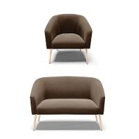 Kit 01 Namoradeira 02Lug E 01 Poltrona Stella Natural Marrom - 1