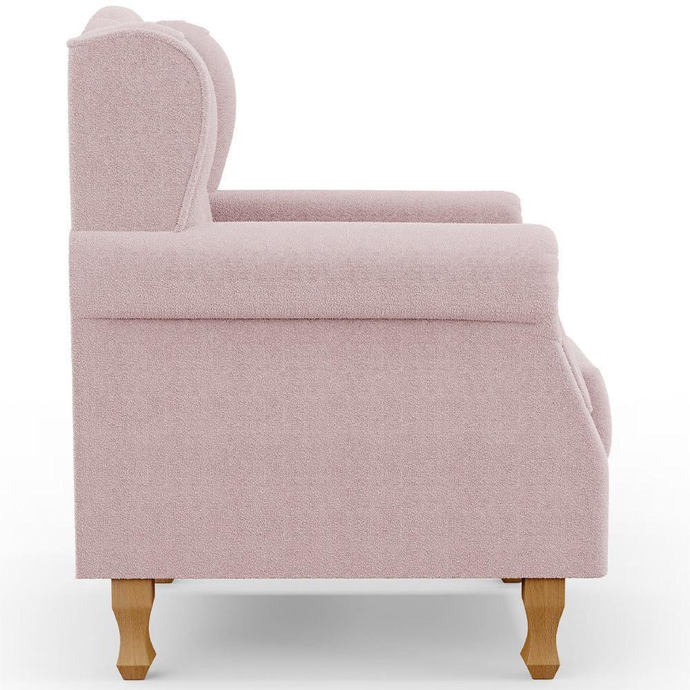 Poltrona De Amamentação Yara P02 Com Puff Paris Luis Xv L02 Bouclê Rosê - Lyam Decor - 2