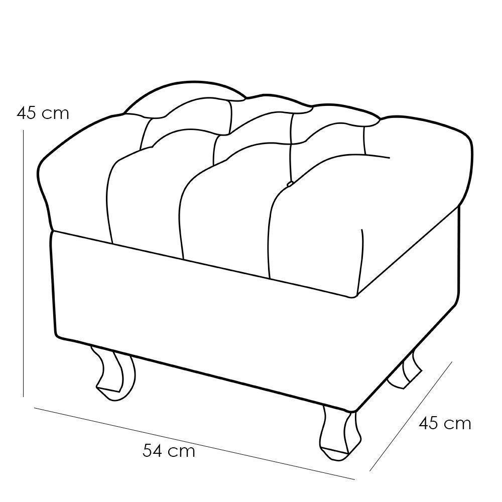 Poltrona De Amamentação Yara P02 Com Puff Paris Luis Xv L02 Bouclê Rosê - Lyam Decor - 4