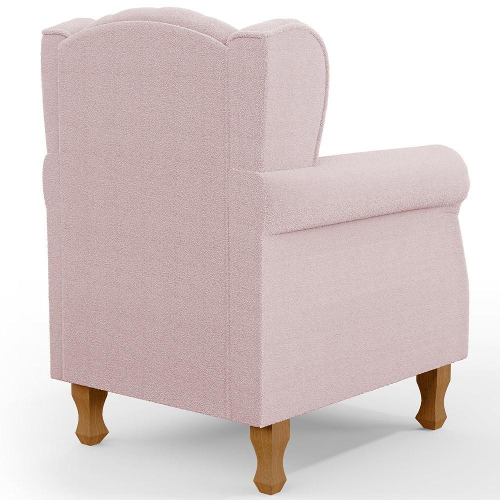 Poltrona De Amamentação Yara P02 Com Puff Paris Luis Xv L02 Bouclê Rosê - Lyam Decor - 5