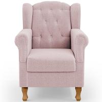 Poltrona De Amamentação Yara P02 Com Puff Paris Luis Xv L02 Bouclê Rosê - Lyam Decor - 3