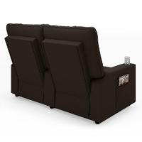 Poltrona Do Papai Reclinável Cinema 2 Lugares Manual Baú Usb Haifa F05 Facto Marrom - Lyam Decor - 5