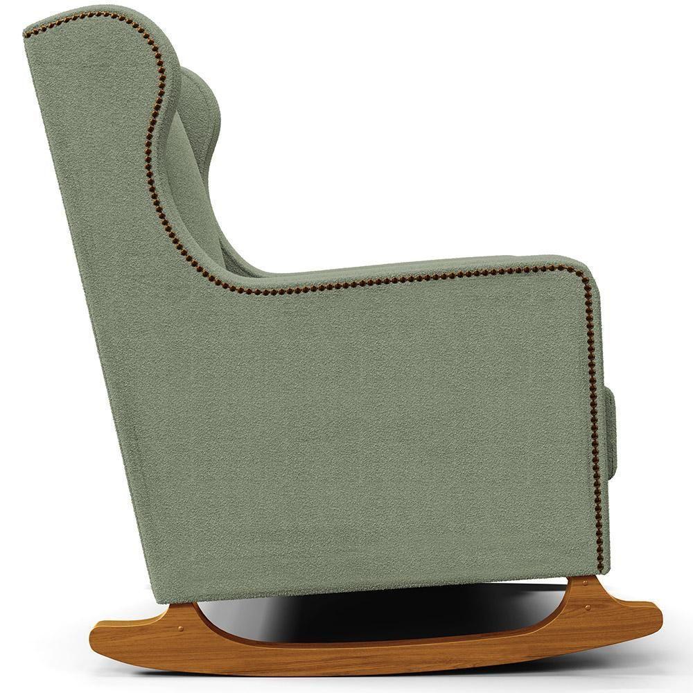 Poltrona De Amamentação Com Balanço Mavie L02 Bouclê Oliva - Lyam Decor - 4