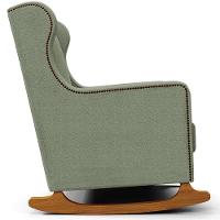 Poltrona De Amamentação Com Balanço Mavie L02 Bouclê Oliva - Lyam Decor