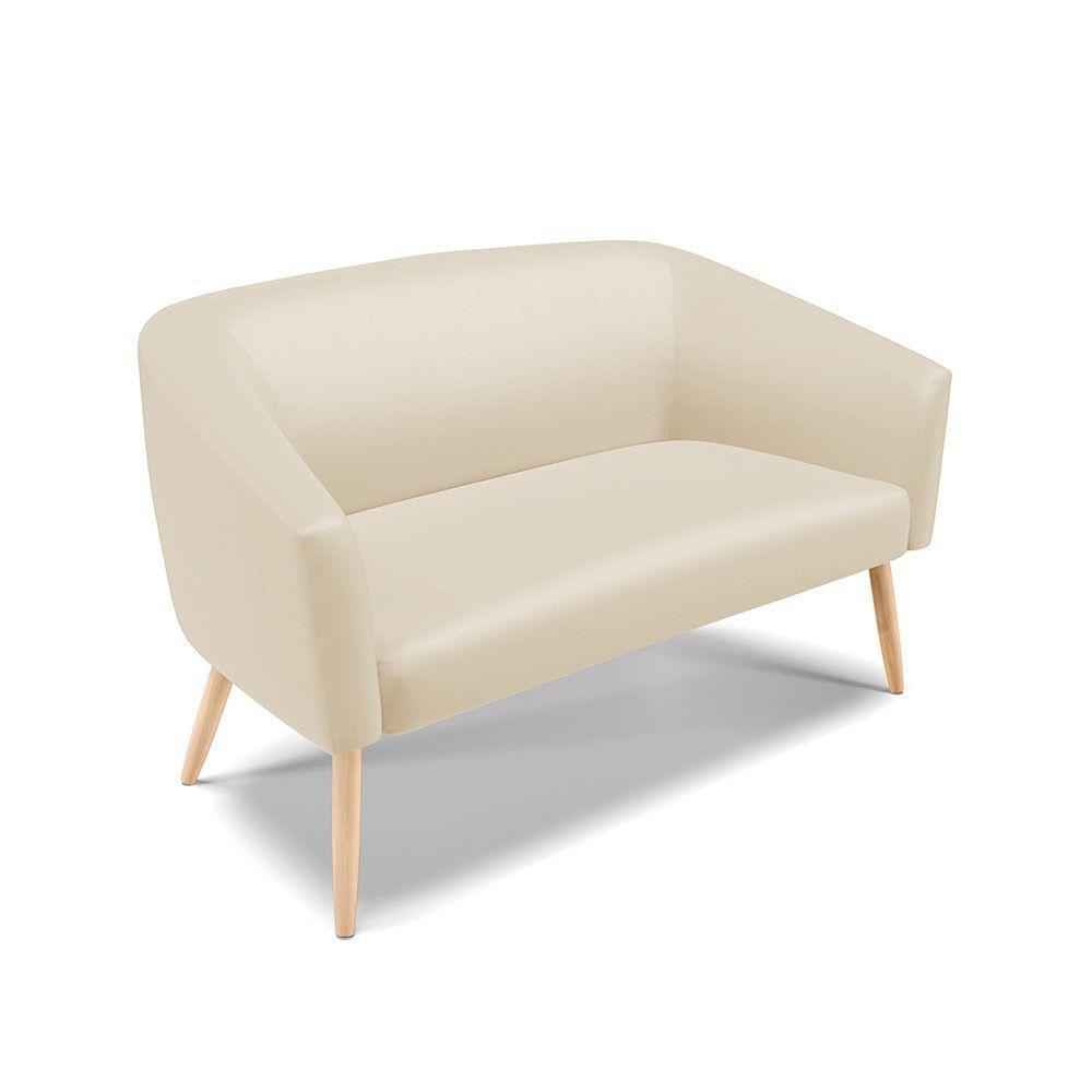 Kit 1 Namoradeira 2 Lugares E 2 Poltronas Bege Pés Palito - 6