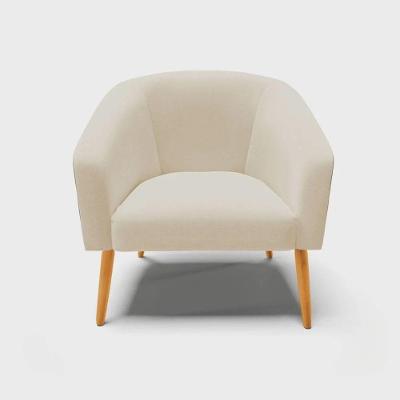 Poltrona Decorativa Stella Linho Composê Com Pés Palito