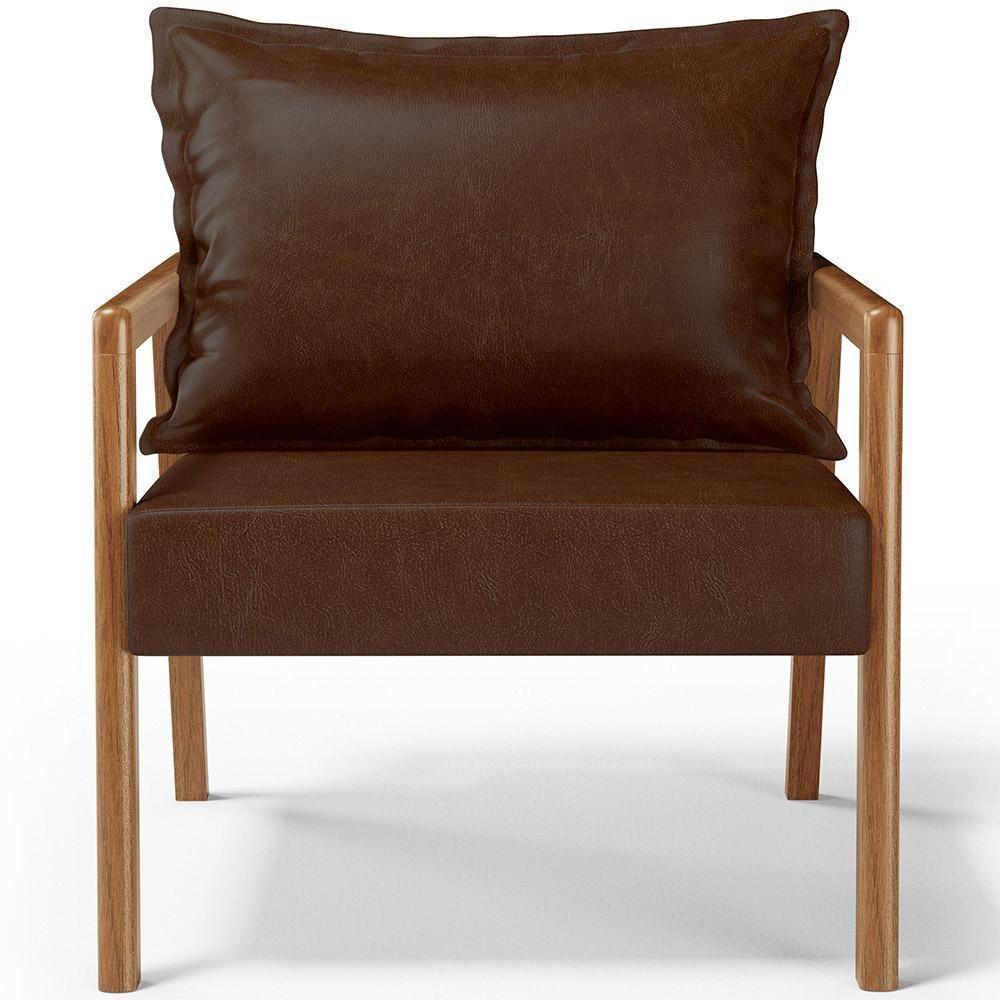 Poltrona Decorativa Para Sala De Estar E Living Alícia B04 Couríssimo Marrom - 6