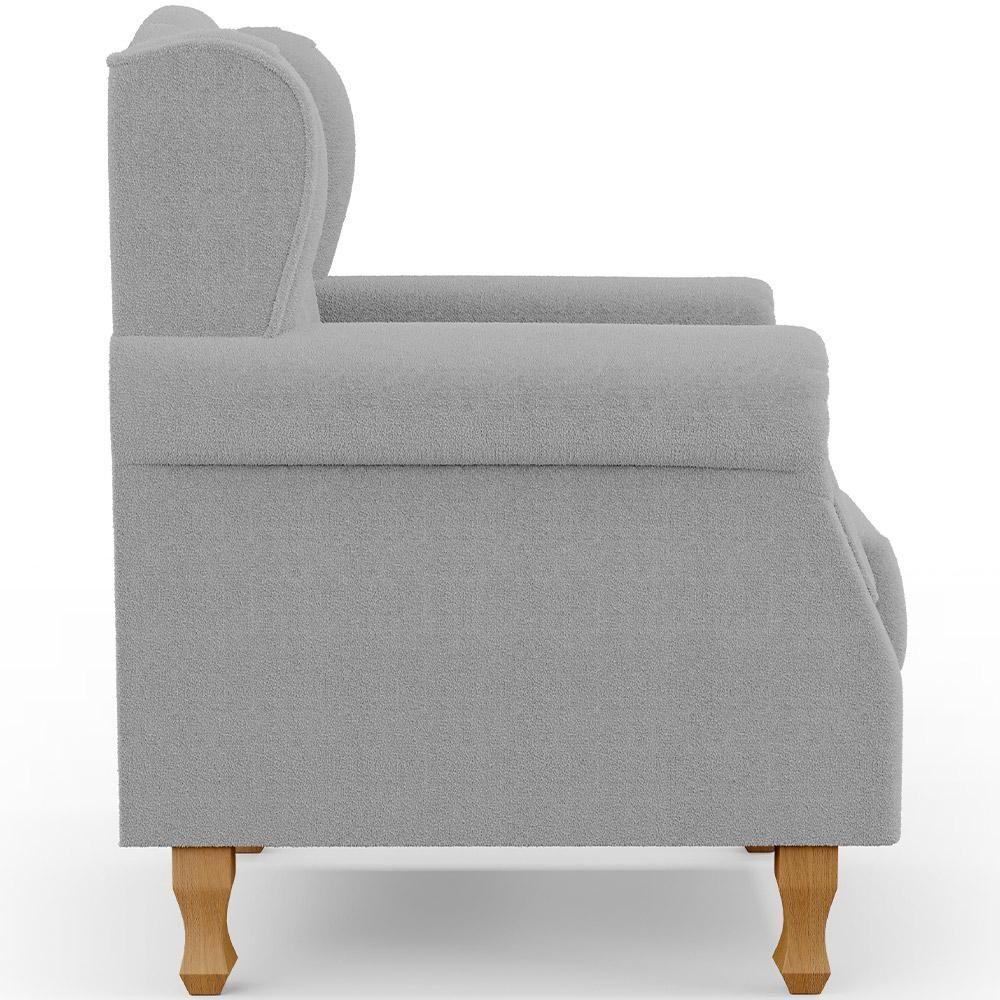 Poltrona De Amamentação Yara P02 Com Puff Paris Luis Xv L02 Bouclê Cinza - Lyam Decor - 5