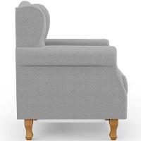 Poltrona De Amamentação Yara P02 Com Puff Paris Luis Xv L02 Bouclê Cinza - Lyam Decor - 5