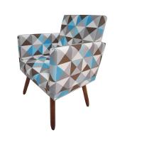 Kit 2 Poltronas Nina Sala De Estar Triangulo Azul - 4