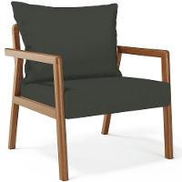 Poltrona Decorativa Para Sala De Estar E Living Alícia B04 Linho Verde Musgo - 1