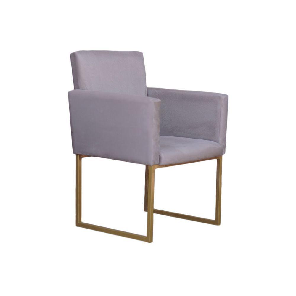 Conjunto 02 Poltronas Para Recepção E Sala Klara Suede Cinza - 3