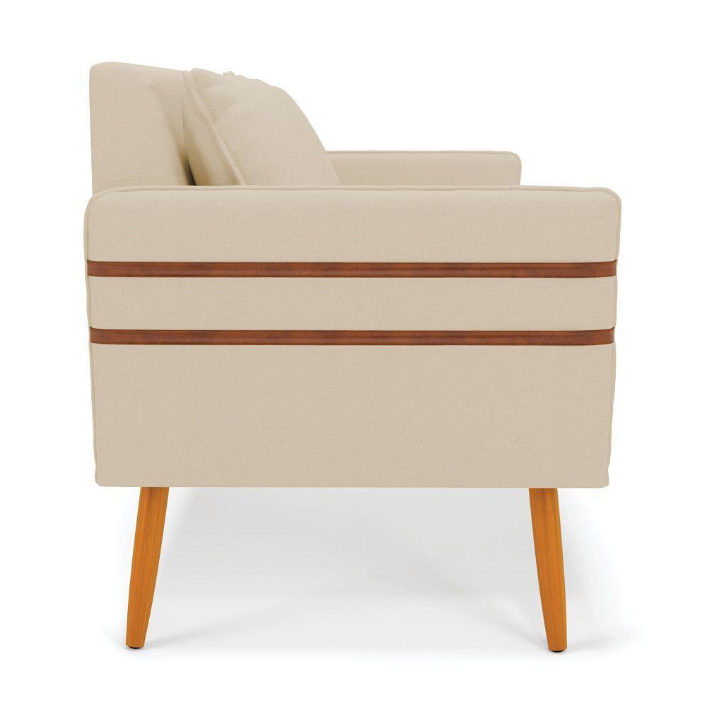 Namoradeira 02 Lugares Mari Linho Castanho A19 Bege - 6