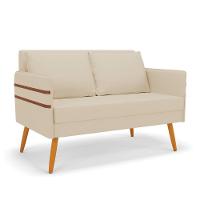 Namoradeira 02 Lugares Mari Linho Castanho A19 Bege - 1