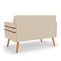 Namoradeira 02 Lugares Mari Linho Castanho A19 Bege - 5