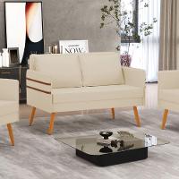 Namoradeira 02 Lugares Mari Linho Castanho A19 Bege - 8