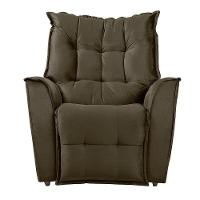 Poltrona Do Papai Reclinável King Veludo Shop Das Cabeceiras Marrom Castor - 1