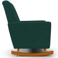 Poltrona De Amamentação Com Balanço E Puff Ravena W01 Bouclê Verde - Lyam Decor - 2