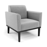 Conjunto Poltrona E Namoradeira Decorativa Pés Fixo Em Madeira Preto Suede Cinza - 3