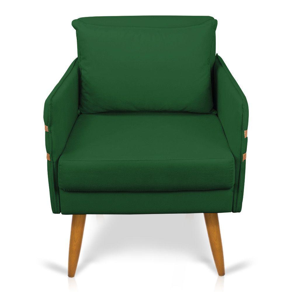 Poltrona Mari Suede Pés Palito Castanho - D'Rossi Verde - 6