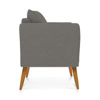 Kit 02 Poltronas Marilia Linho Pés Palito Castanho - D'rossi Cor A26 Grafite - 10