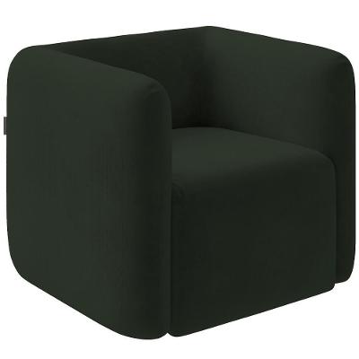 Poltrona Decorativa Para Sala De Estar Peônia K01 Fixa Veludo Verde Lyam Decor