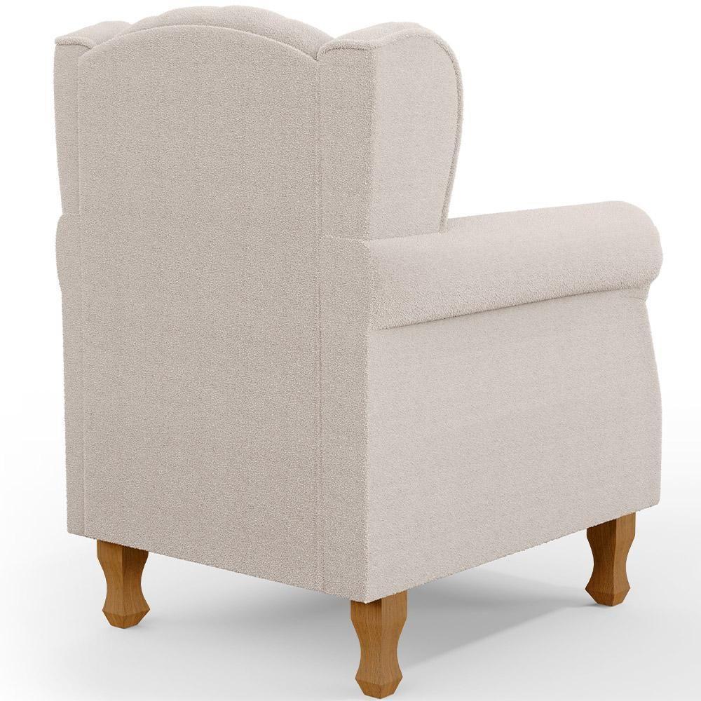 Poltrona De Amamentação Yara P02 Com Puff Paris Luis Xv L02 Bouclê Creme - Lyam Decor - 2