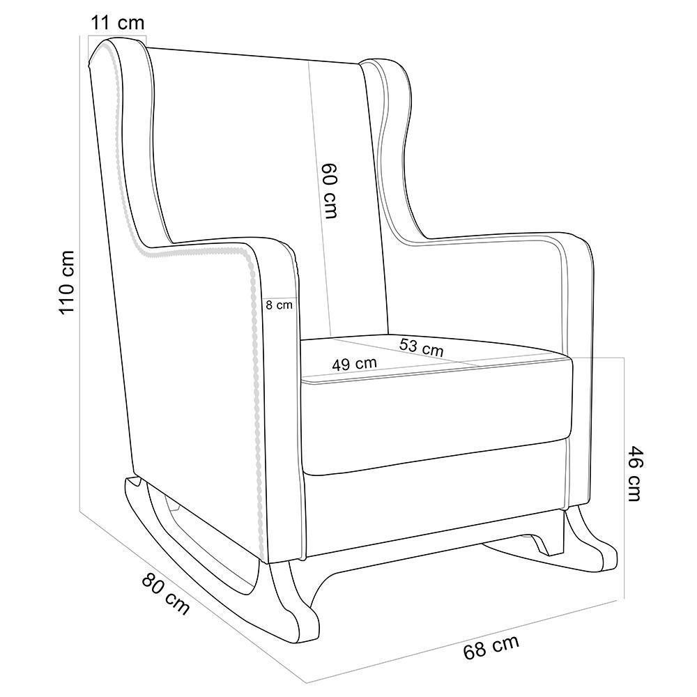 Poltrona De Amamentação Com Balanço E Puff Mavie L02 Bouclê Oliva - Lyam Decor - 4