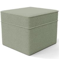 Poltrona De Amamentação Com Balanço E Puff Mavie L02 Bouclê Oliva - Lyam Decor - 7