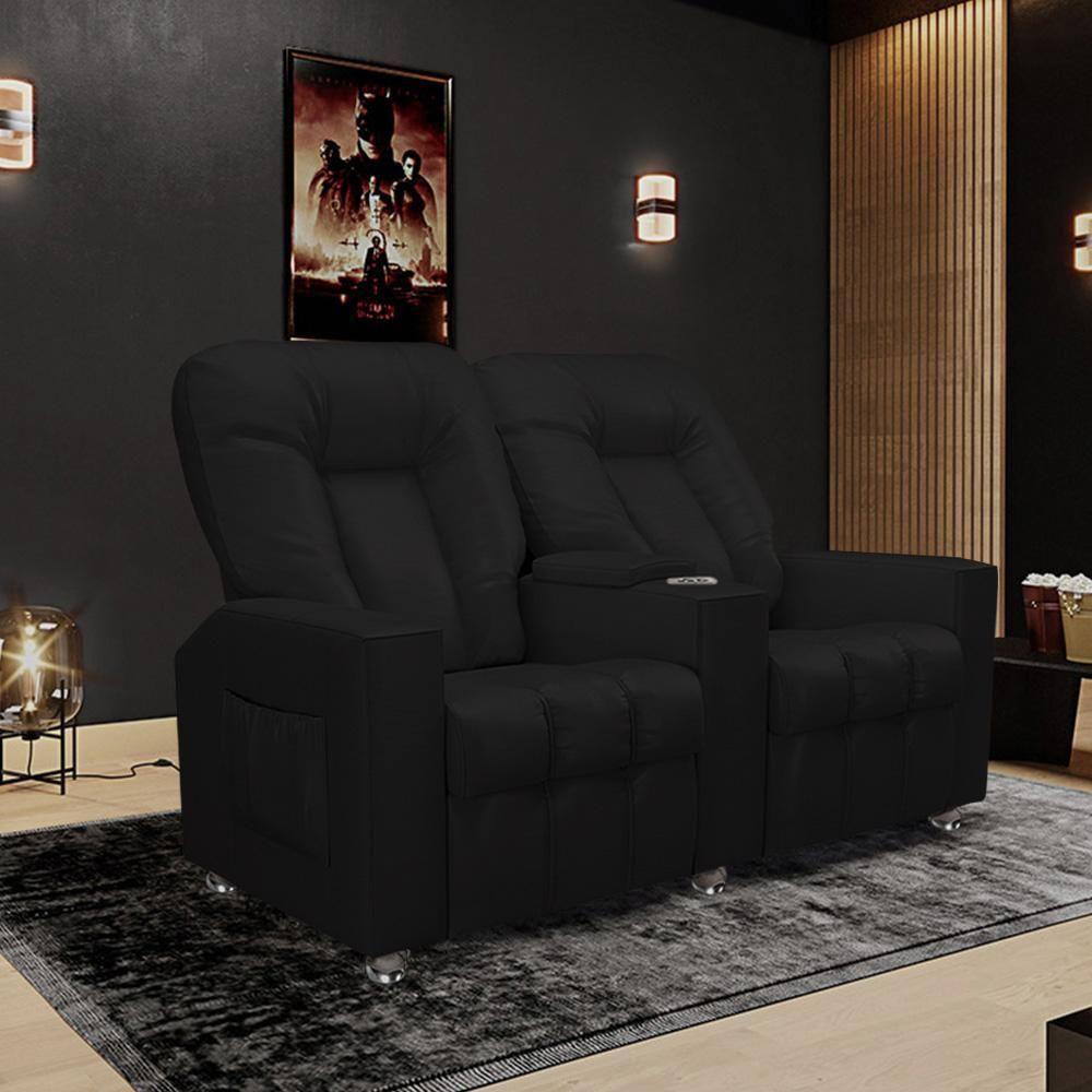 Poltrona Reclinável 2 Lugares Sala De Cinema Romeo F05 Facto Preto - 6