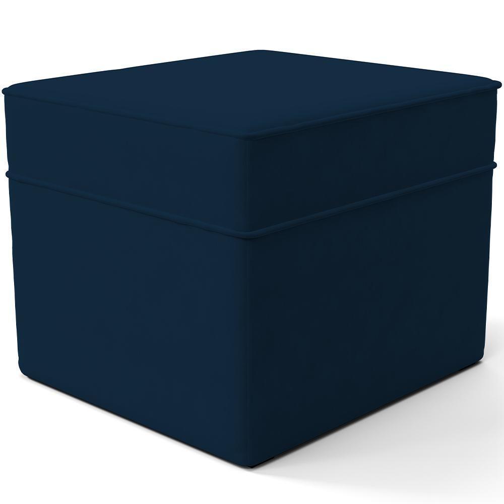 Poltrona De Amamentação Com Balanço E Puff Mavie L02 Suede Azul Marinho - Lyam Decor - 7