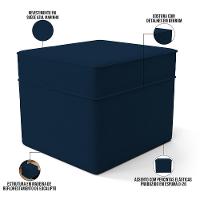 Poltrona De Amamentação Com Balanço E Puff Mavie L02 Suede Azul Marinho - Lyam Decor - 5