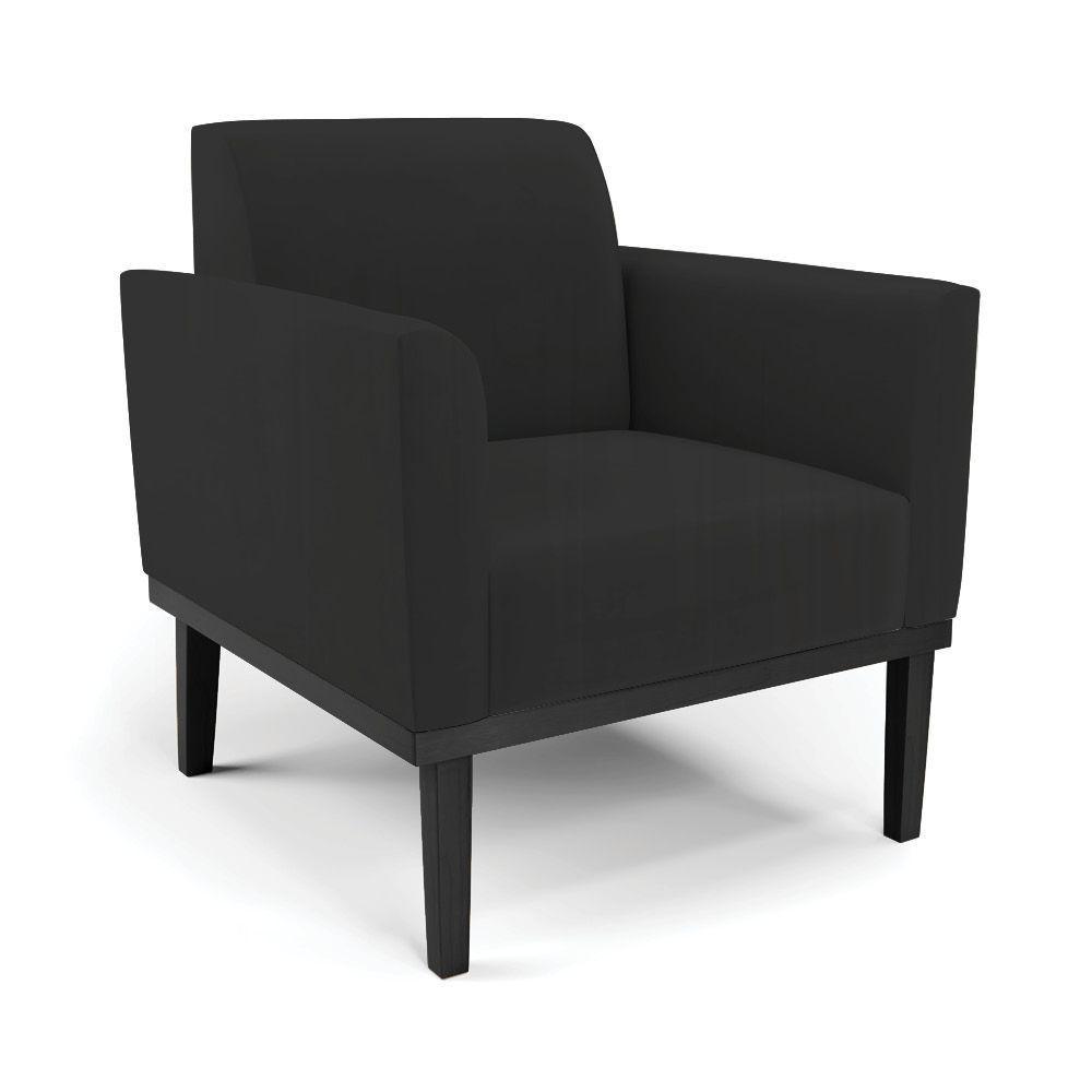 Kit 2 Poltronas Decorativas Pés Fixo Em Madeira Preto Veludo Preto - 3