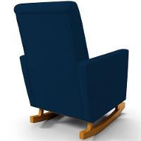 Poltrona De Amamentação Com Balanço Ravena W01 Suede Azul Marinho - Lyam Decor - 2