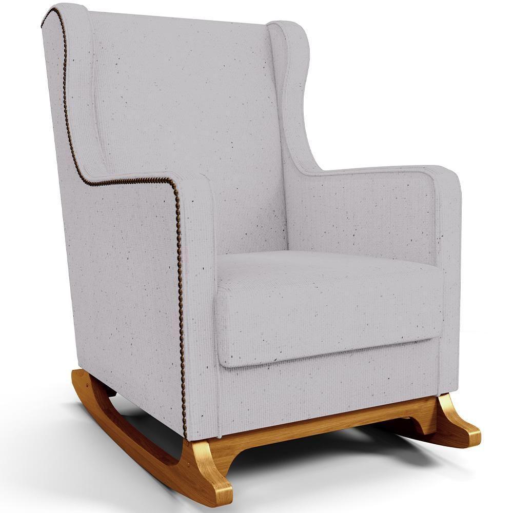 Poltrona De Amamentação Com Balanço E Puff Mavie L02 Linho Cinza - Lyam Decor - 8