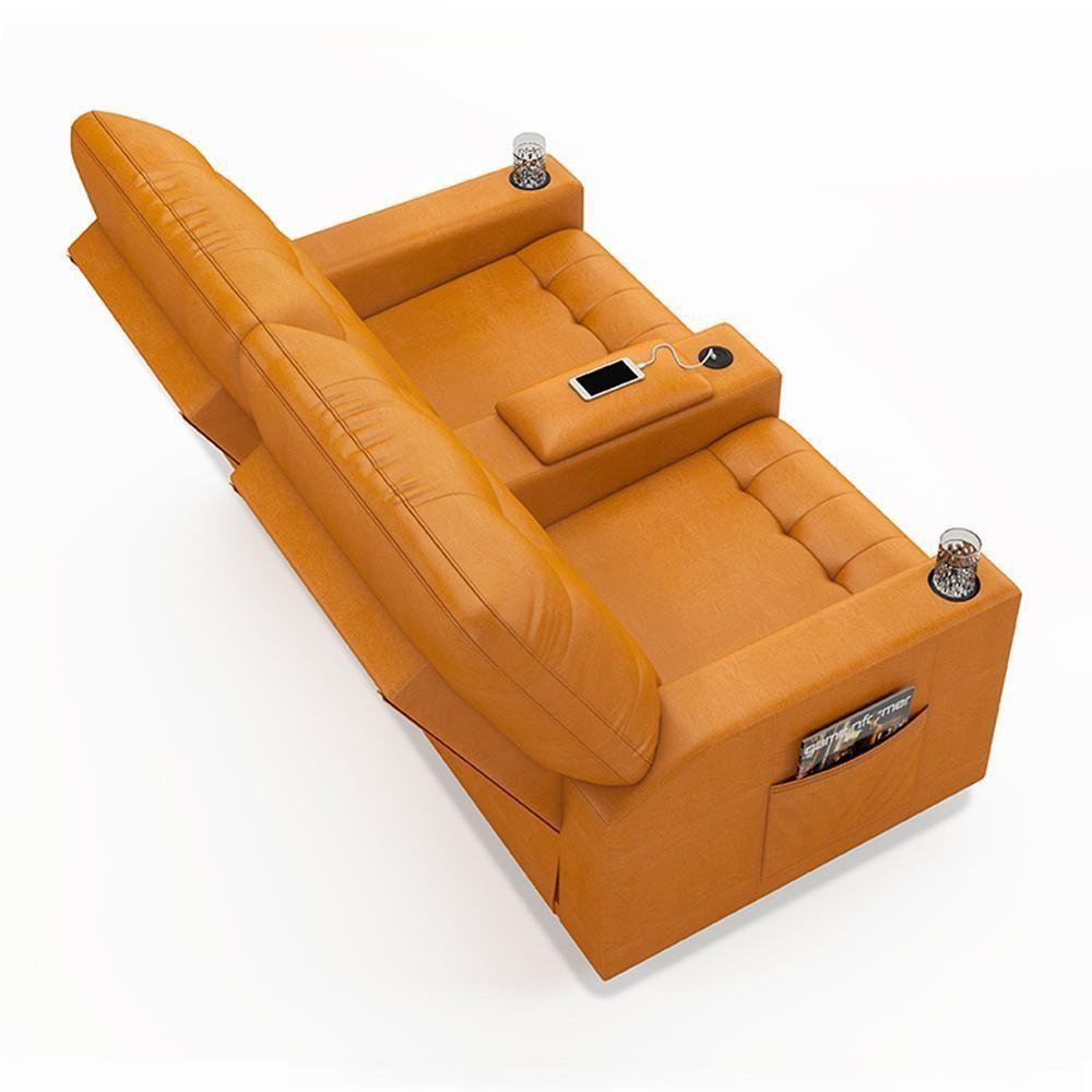 Poltrona Do Papai Reclinável Cinema 2 Lugares Manual Baú Usb Haifa F05 Facto Whisky - Lyam Decor - 2