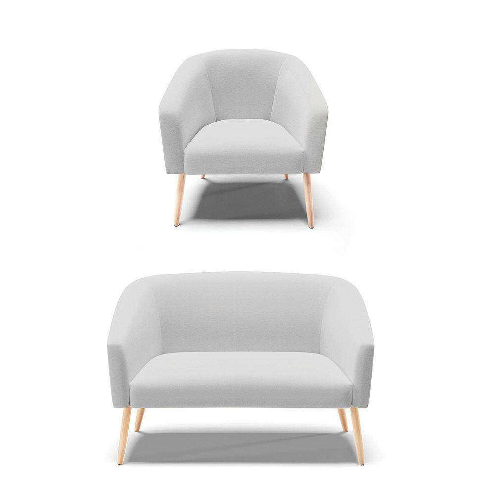 Kit 01 Namoradeira 02 Lugares E 01 Poltrona A05 Cinza - 1