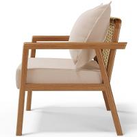 Kit 02 Poltronas Decorativa Para Sala De Estar Alícia B04 Suede Bege - 3